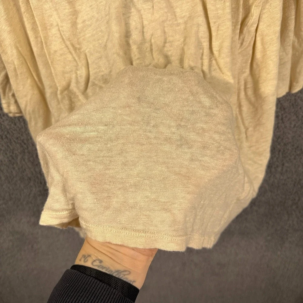 Theory Cardigan Sweater Womens Medium Beige Liene Long Open Minimal Quiet Luxury